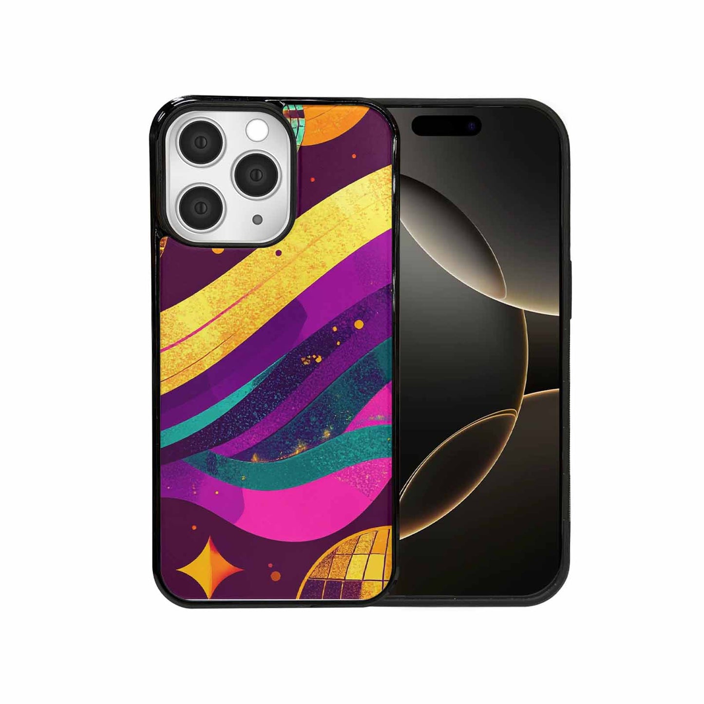 iPhone 15 Pro Max Case — 1970s Disco Art Pattern, Customized Protective Case
