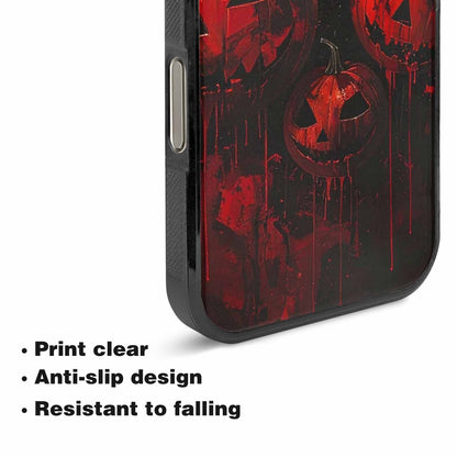 iPhone 16 Pro Max Case — Bloody Pumpkin Face, Custom Designed Case Cover