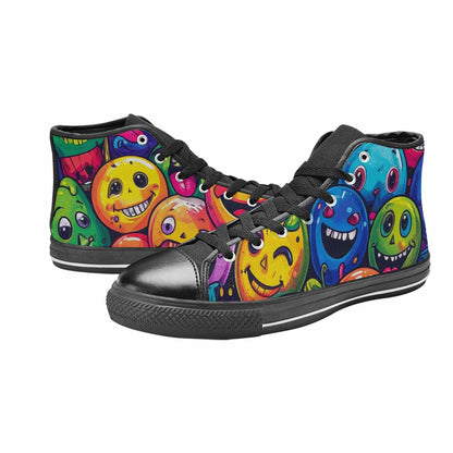 MEN'S Funny Looking Cartoon High Top Canvas Neon Fantasy Custom Sneakers