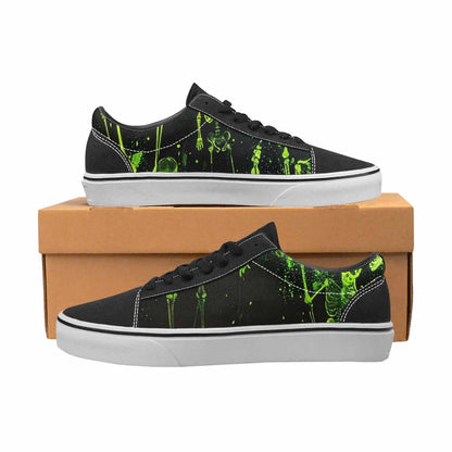 WOMEN'S Skeletons × Neon Green Lace-Up Canvas Y2K Custom Shoes