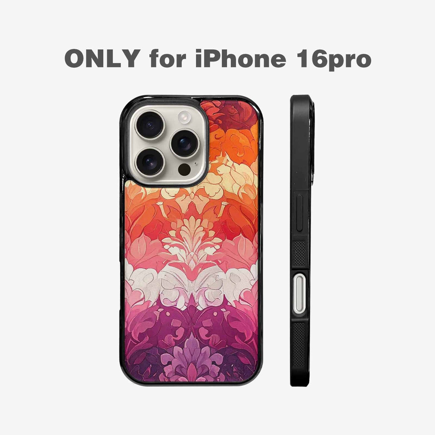iPhone 16 Pro Case — Lesbian Flag Color Theme Small Rainbow, Custom Art Phone Cover