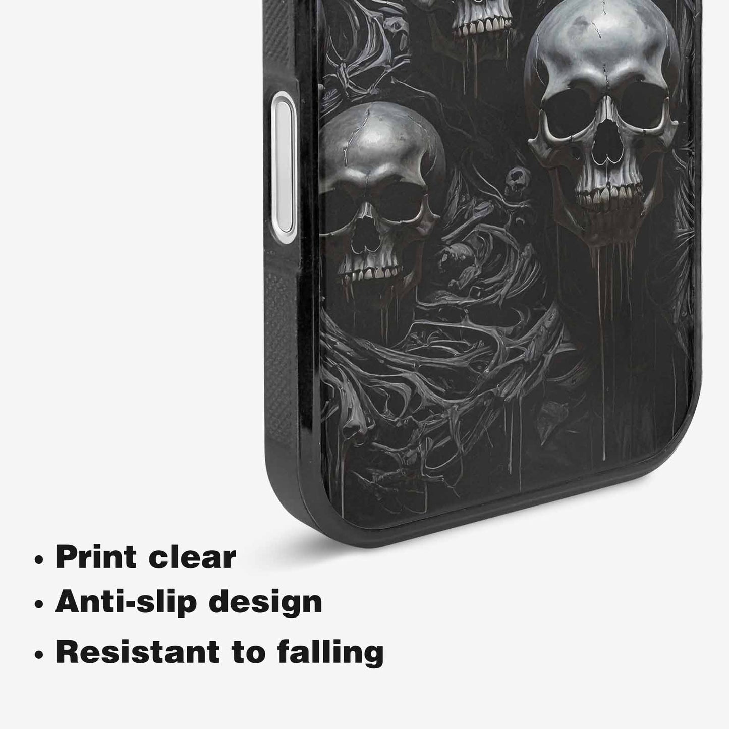 iPhone 16 Plus Case — Grey Dark Black And Grey Tones, Custom Designed Case Cover