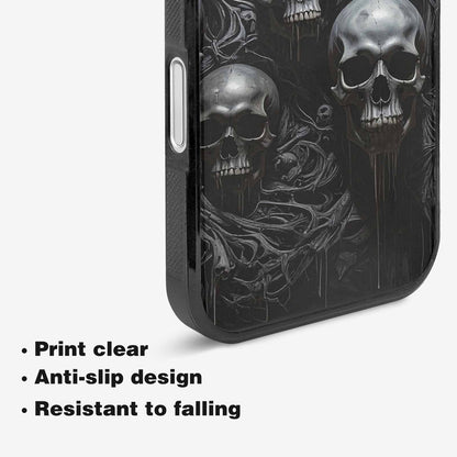 iPhone 16 Plus Case — Grey Dark Black And Grey Tones, Custom Designed Case Cover