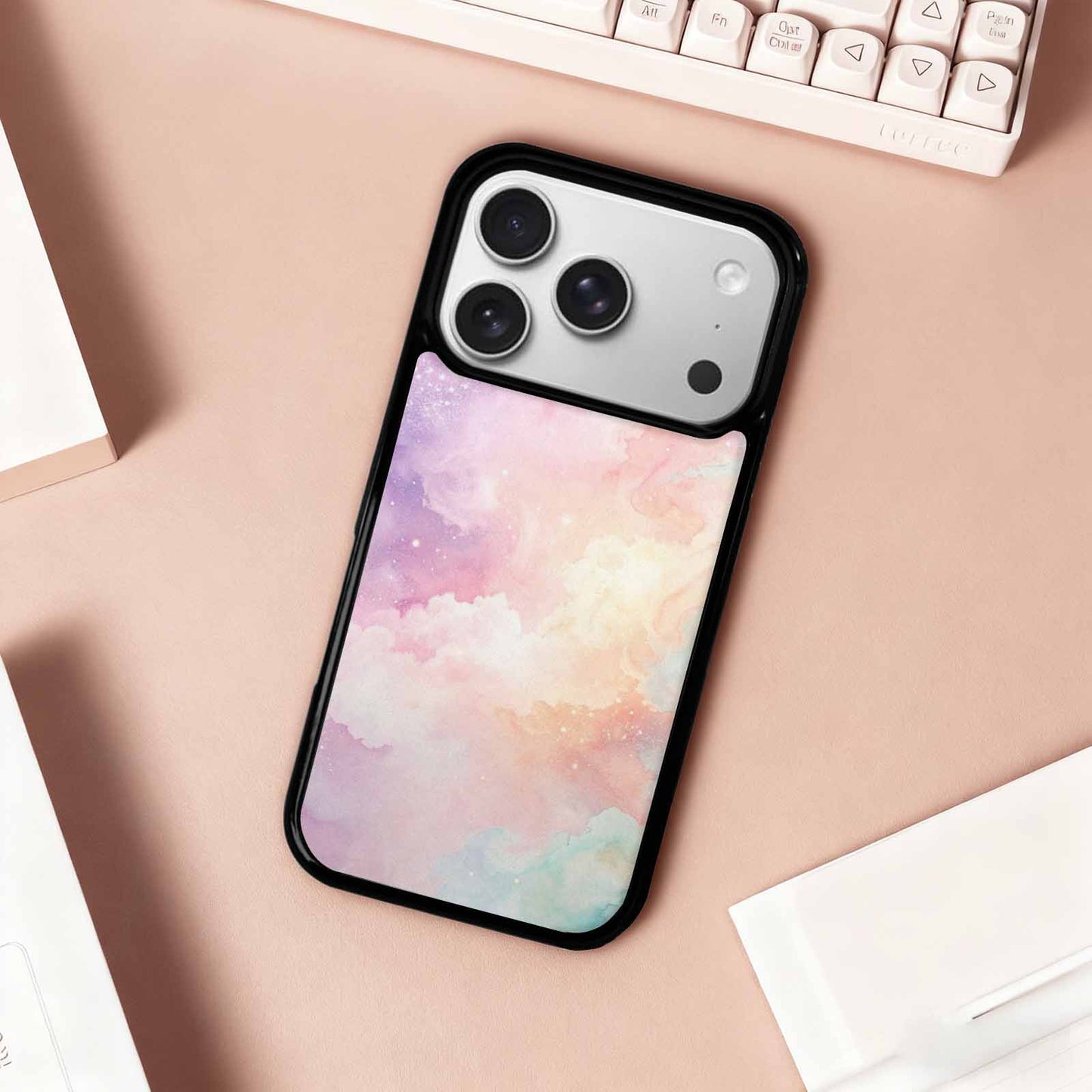 iPhone 17 Pro Case — Galaxy Texture In Soft Pastel Galaxy, Original Design Phone Case