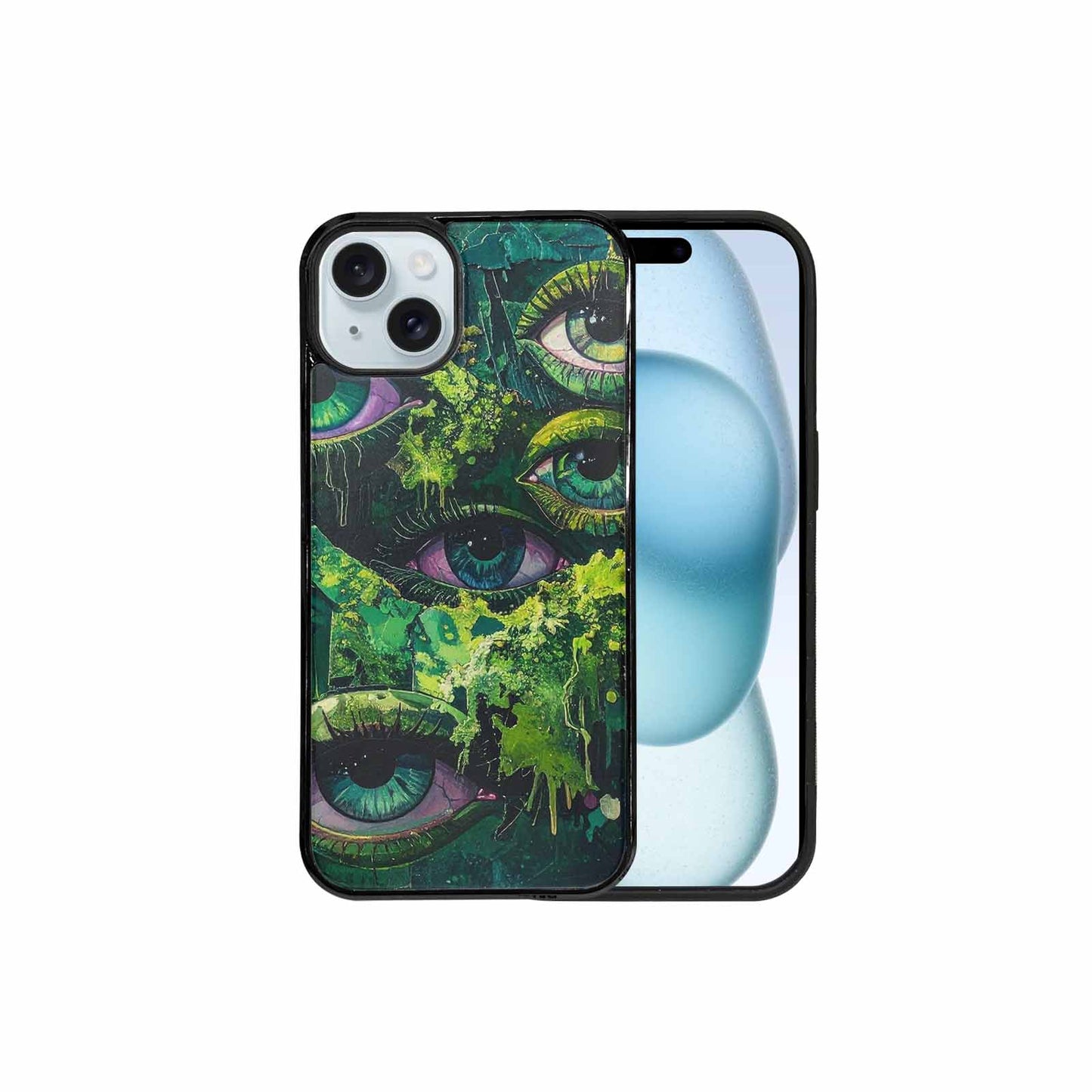 iPhone 15 Plus Case — Reptile Eye Cartoon, Custom Printed Phone Case