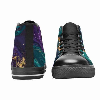 MEN'S Marble Galaxy Swirl High Top Canvas Grunge Custom Shoes