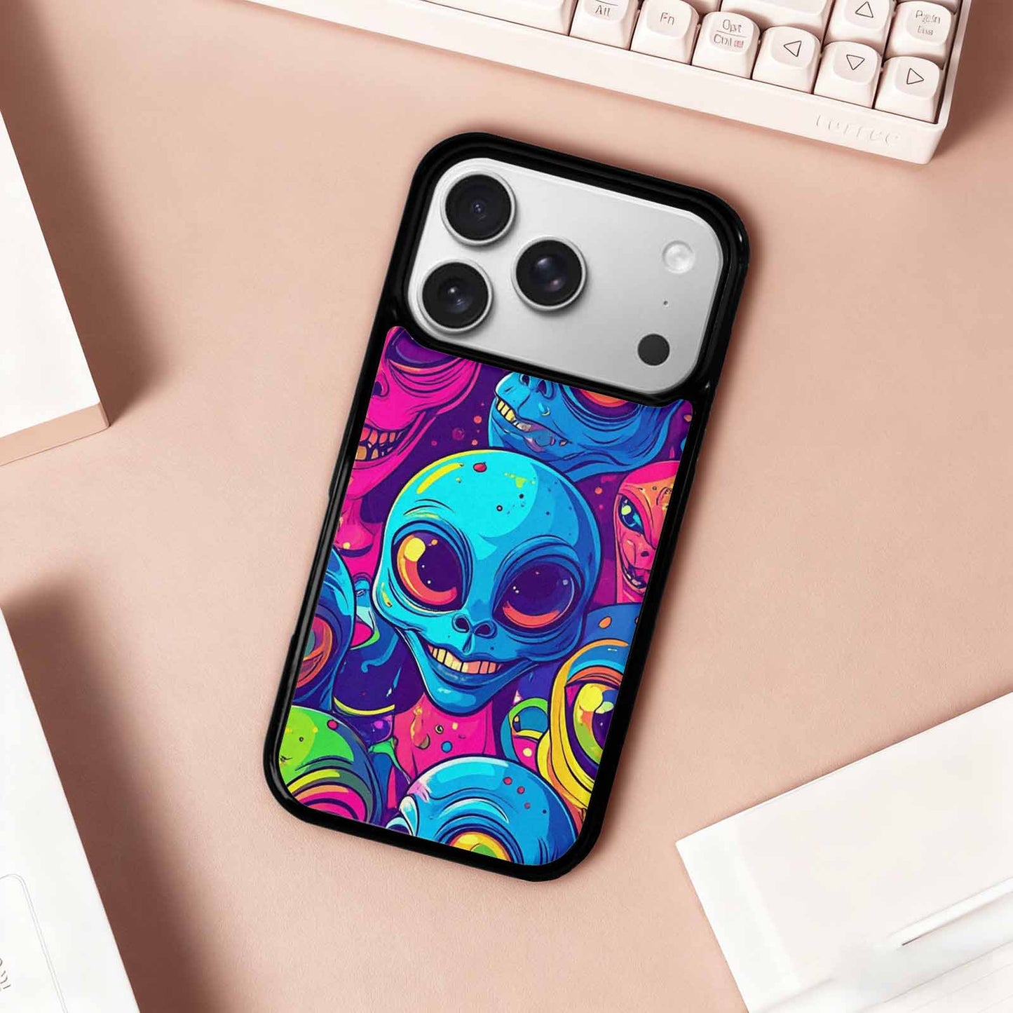 iPhone 17 Pro Case — Alien Ufo Cartoon Alien Scifi, Custom Made Phone Cover