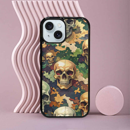 iPhone 15 Case — Skulls Camoskulls Pattern Hu A0j, Custom Printed Phone Case