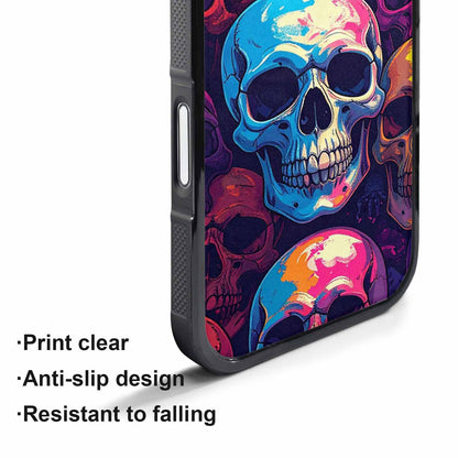 iPhone 17 Air Case — Iridescent Millions Of Paw Gothic Skulls, Unique Phone Case Design