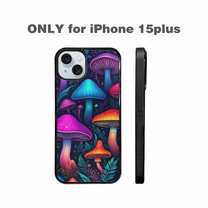 iPhone 15 Plus Case — Psychedelic Mushroom Custom Personalized Phone Cover, Custom Made Phone Cover