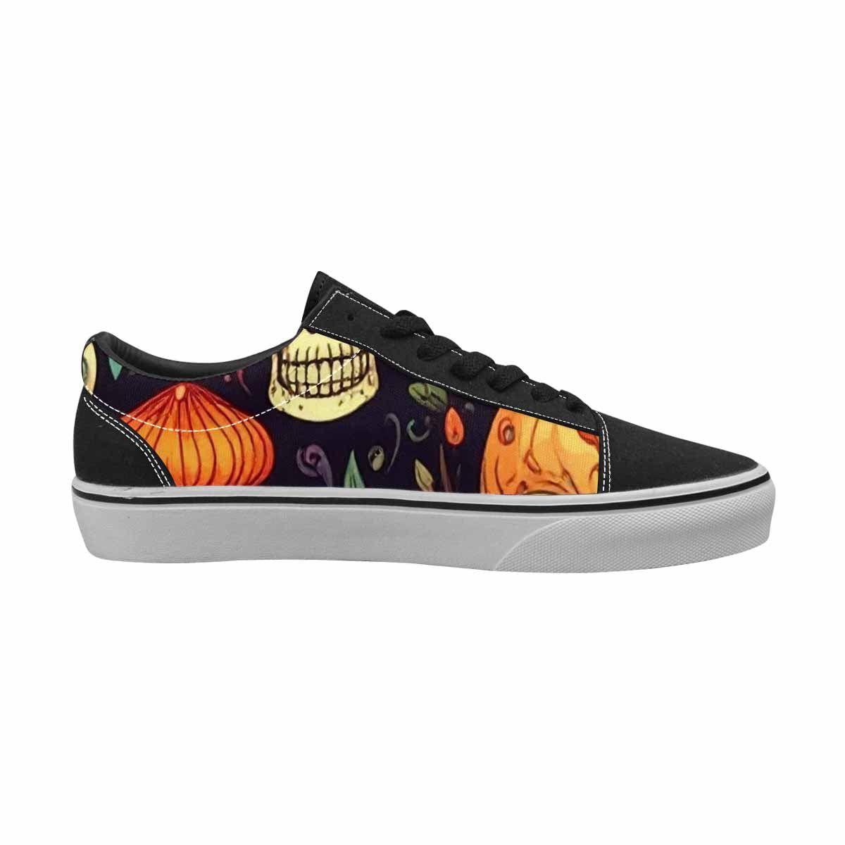 MEN'S Mushrooms And Skulls Canvas Lace-Up Vivid Shoes