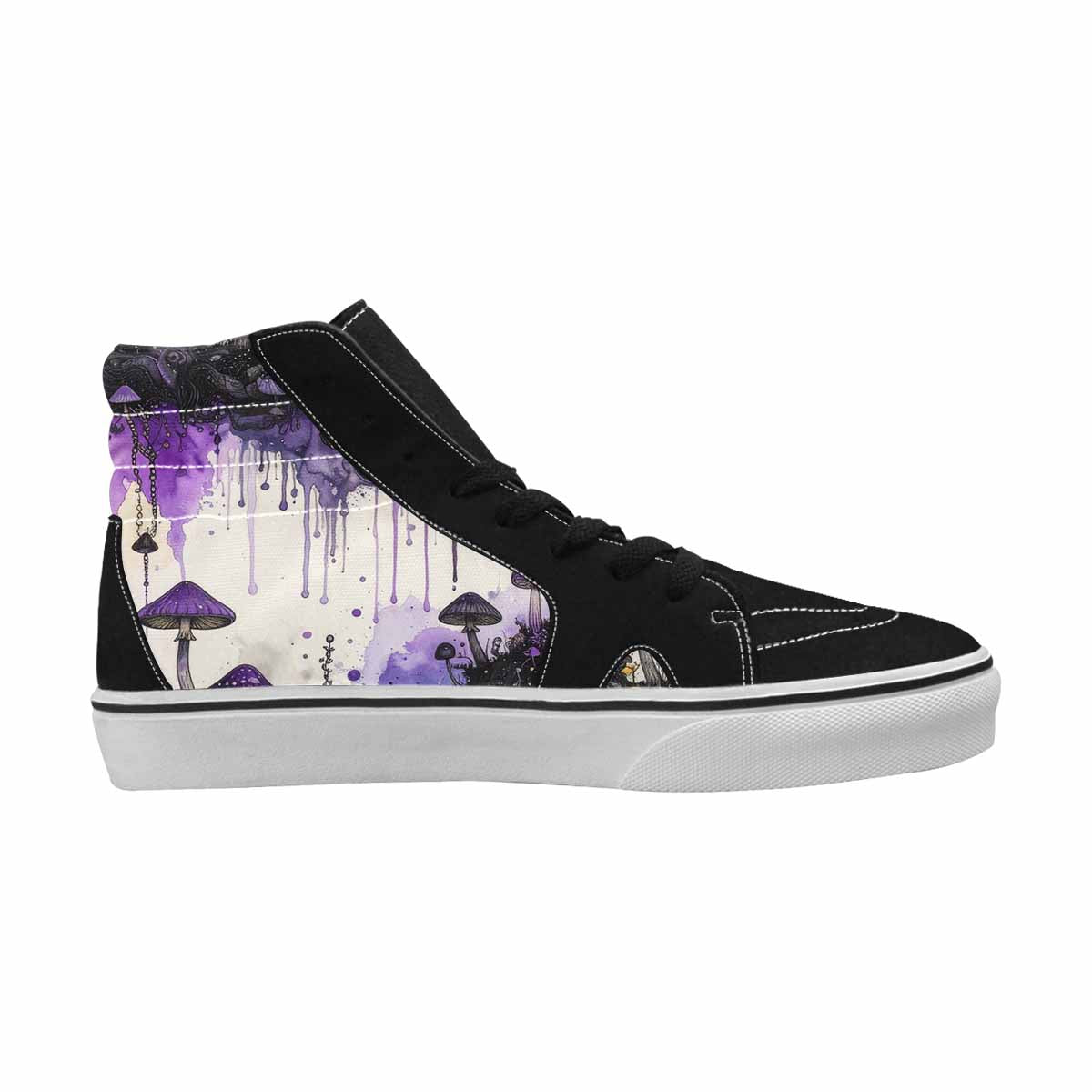 MEN'S Rainbow Drip Mushrooms High Top Canvas Grunge Shoes