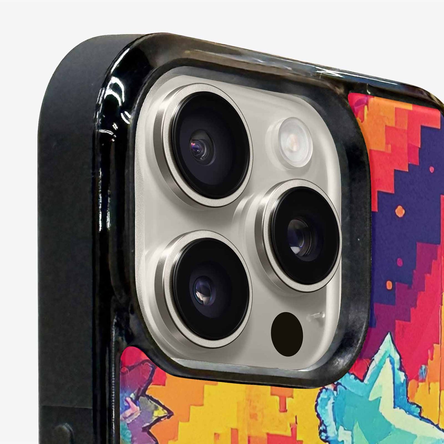 iPhone 16 Pro Case — Pixel Art 8 Bit Burst Pattern, Custom Designed Case Cover