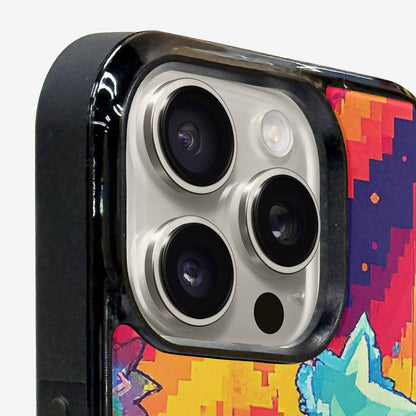 iPhone 16 Pro Case — Pixel Art 8 Bit Burst Pattern, Custom Designed Case Cover