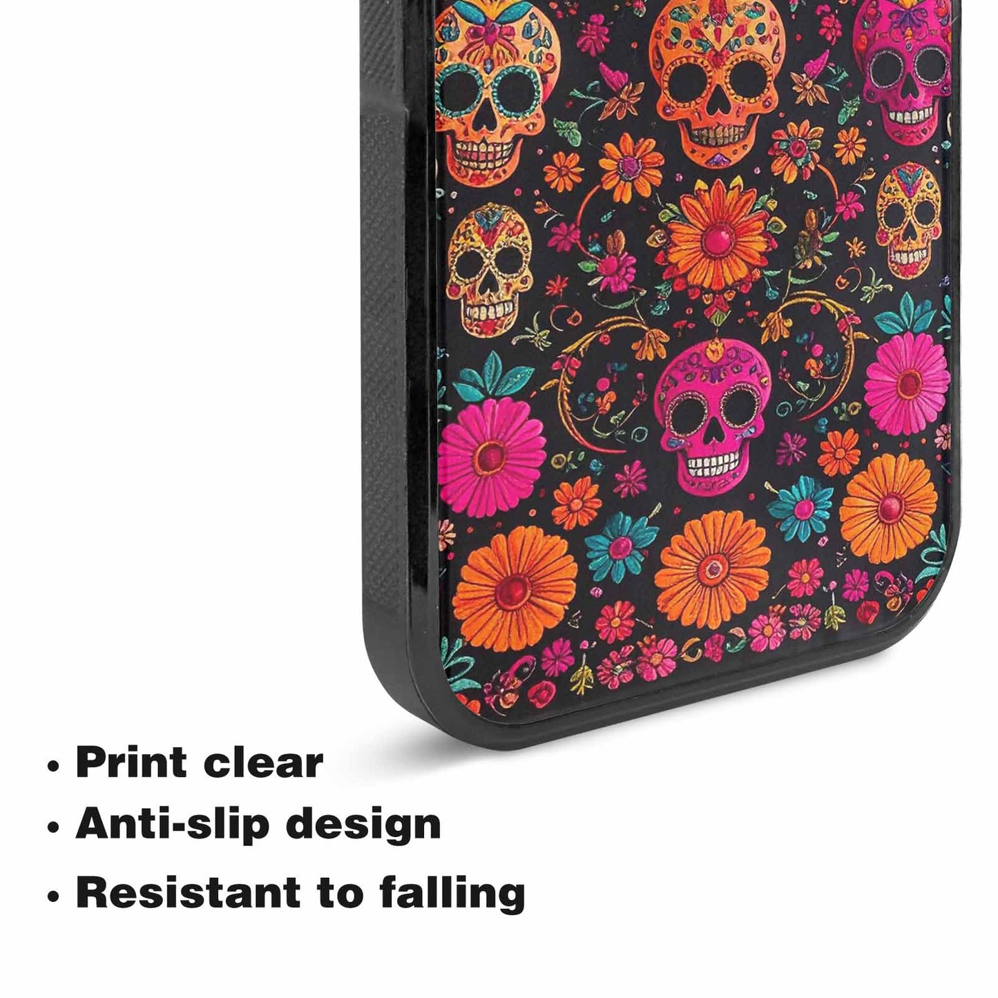 iPhone 15 Case — Colorful Dia De Los Muertos Sugar, Custom Printed Phone Case