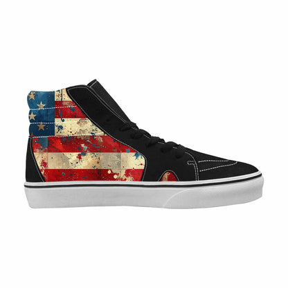 WOMEN'S American Flag Stars High Top Canvas Grunge Sneakers