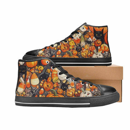 WOMEN'S Halloween High Top Canvas Grunge Shoes