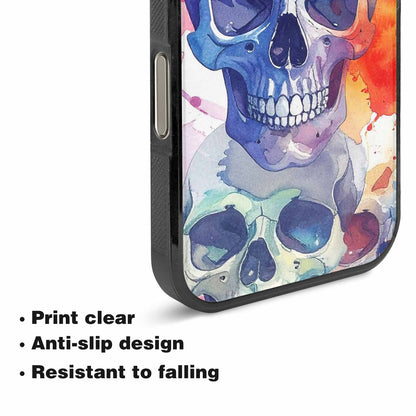 iPhone 16 Pro Max Case — Kulls Watercolor Skulls Small Skull Pattern, Custom Print Case Cover