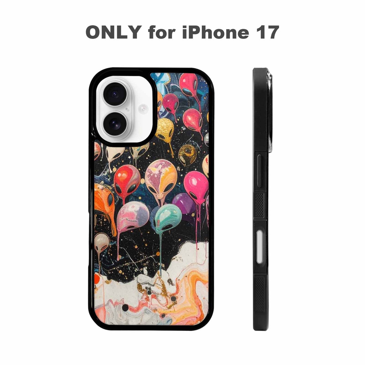 iPhone 17 Case — Aliens Marblealiens Pattern Alien Scifi, Unique Phone Case Design