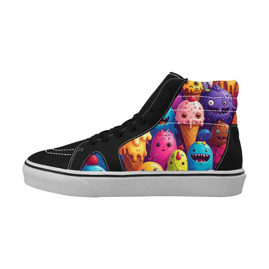 MEN'S Melting Ice Cream Monster High Top Canvas Grunge Custom Shoes