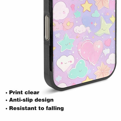 iPhone 16 Pro Max Case — Cute Kawaii Style Generic Icons Stars, Custom Designed Case Cover