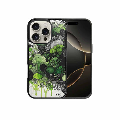 iPhone 16 Pro Case — Sea Creature Burst Black Green Ink, Customized Protective Case