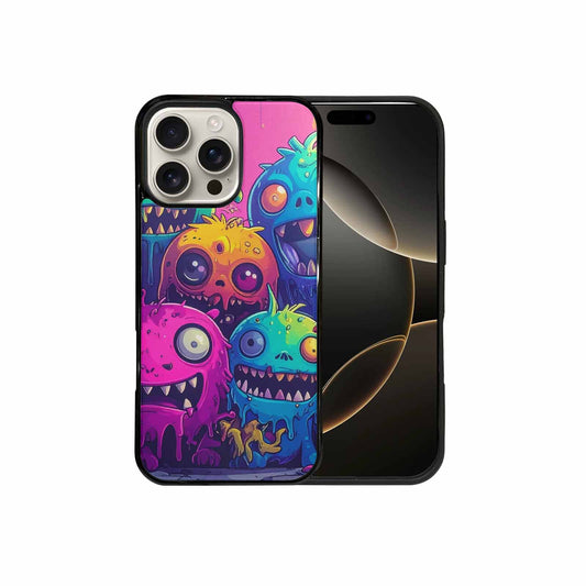 iPhone 16 Pro Max Case — Overlapping Endlessly No Empty Space Monsters, Custom Made Phone Cover