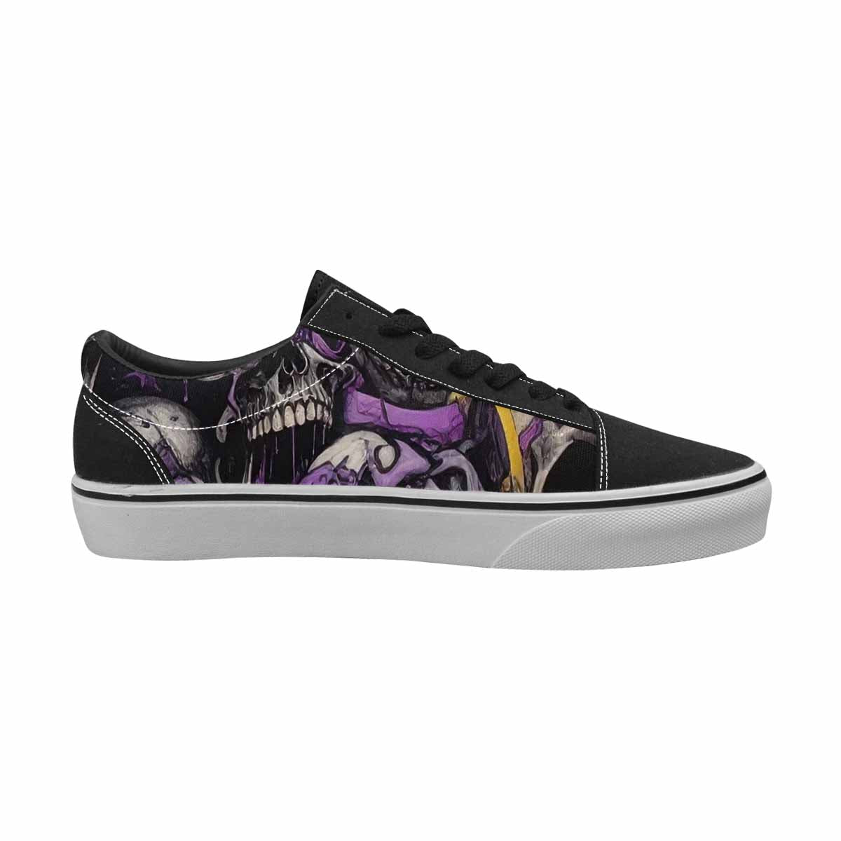 WOMEN'S Rainbow From Skull S Lace-Up Canvas Melting Art Custom Sneakers