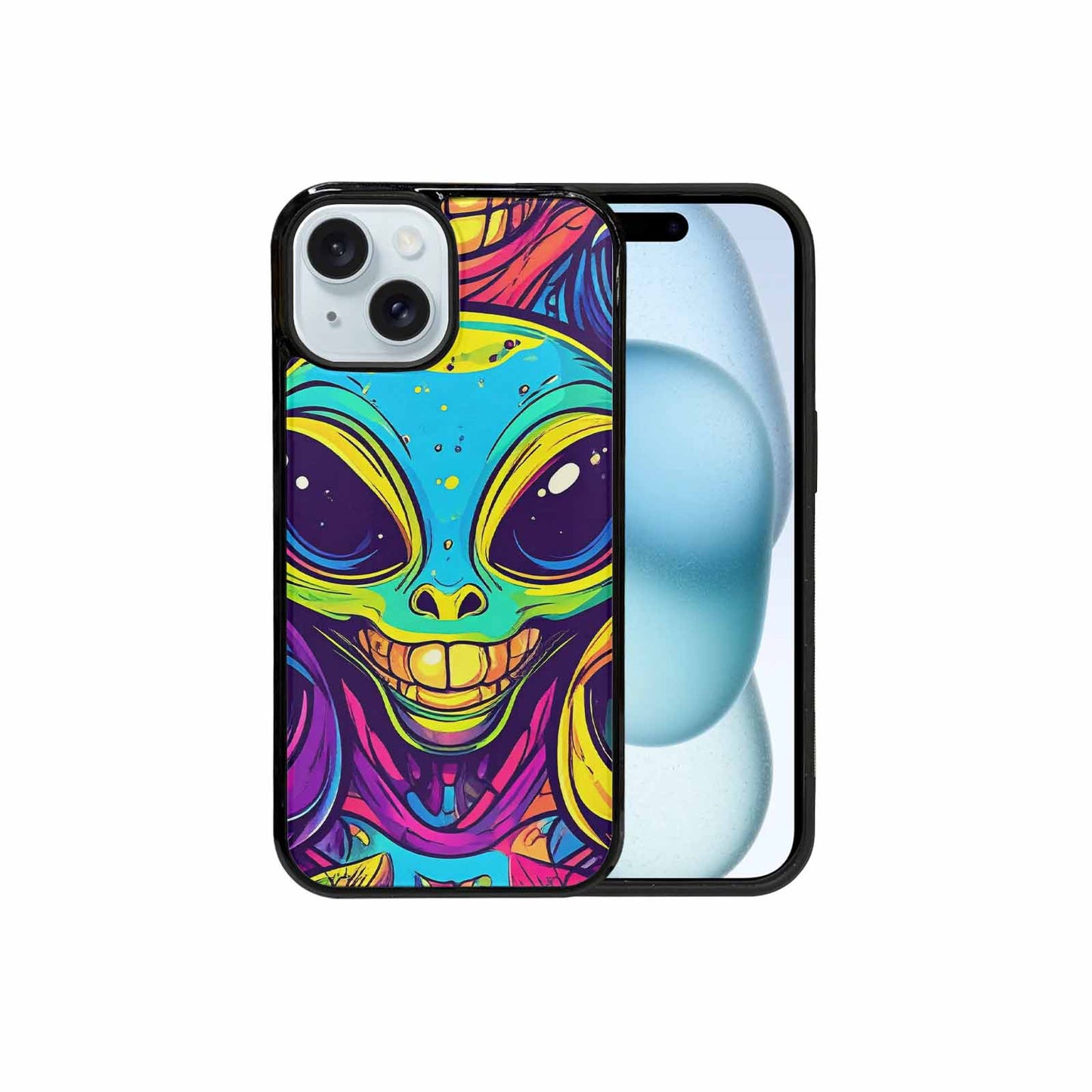 iPhone 15 Case — Alien Ufo Cartoon, Customized Protective Case