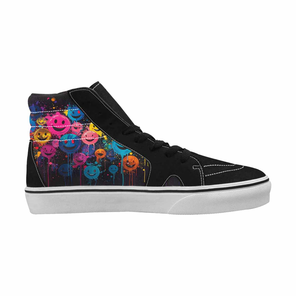 MEN'S Smiley Faces  Glow High Top Canvas Dark Academia Sneakers
