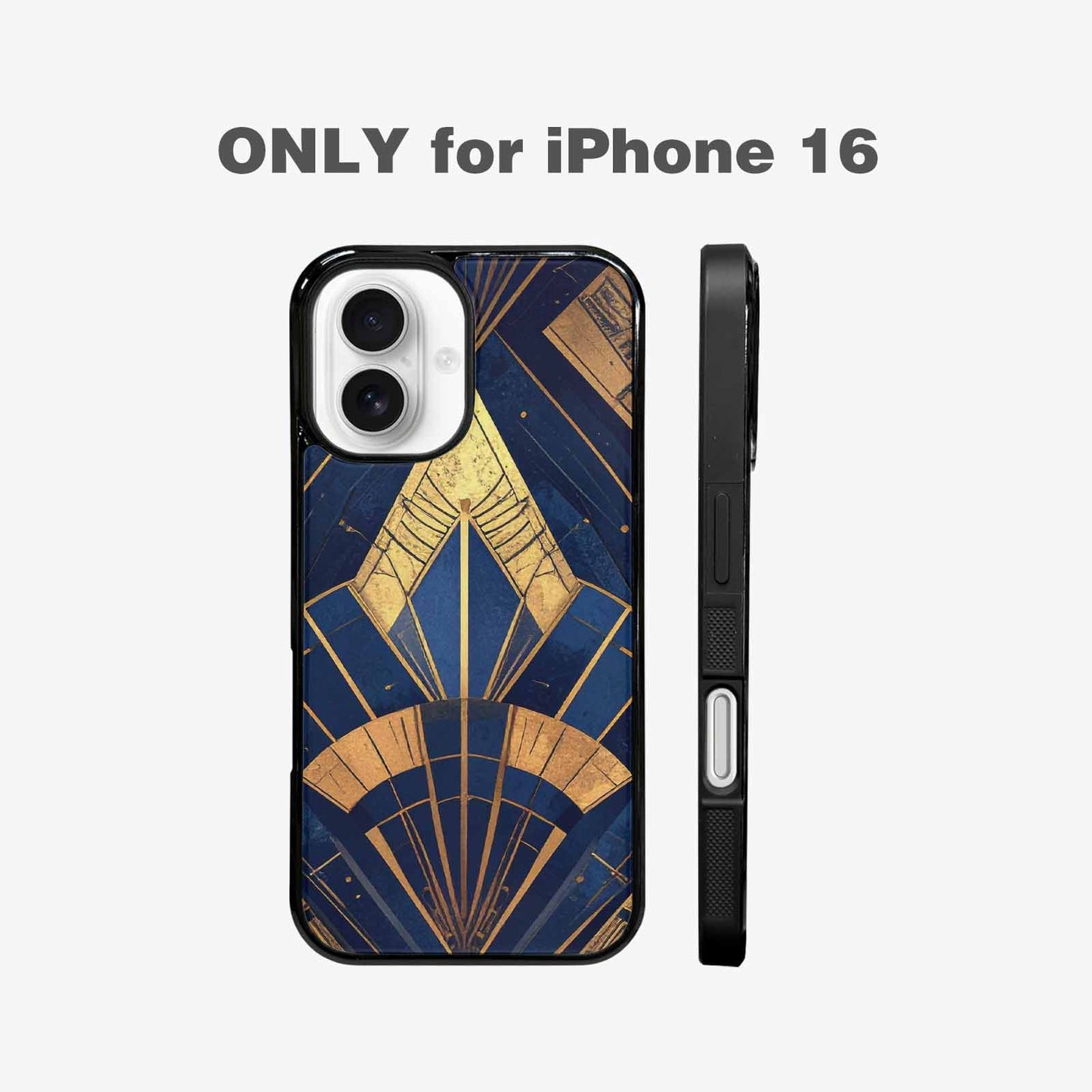 iPhone 16 Case — Art Deco Illustration Pattern, Customized Protective Case