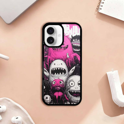 iPhone 17 Case — Monsters (general) Black &amp; Cartoon Cute, Unique Phone Case Design