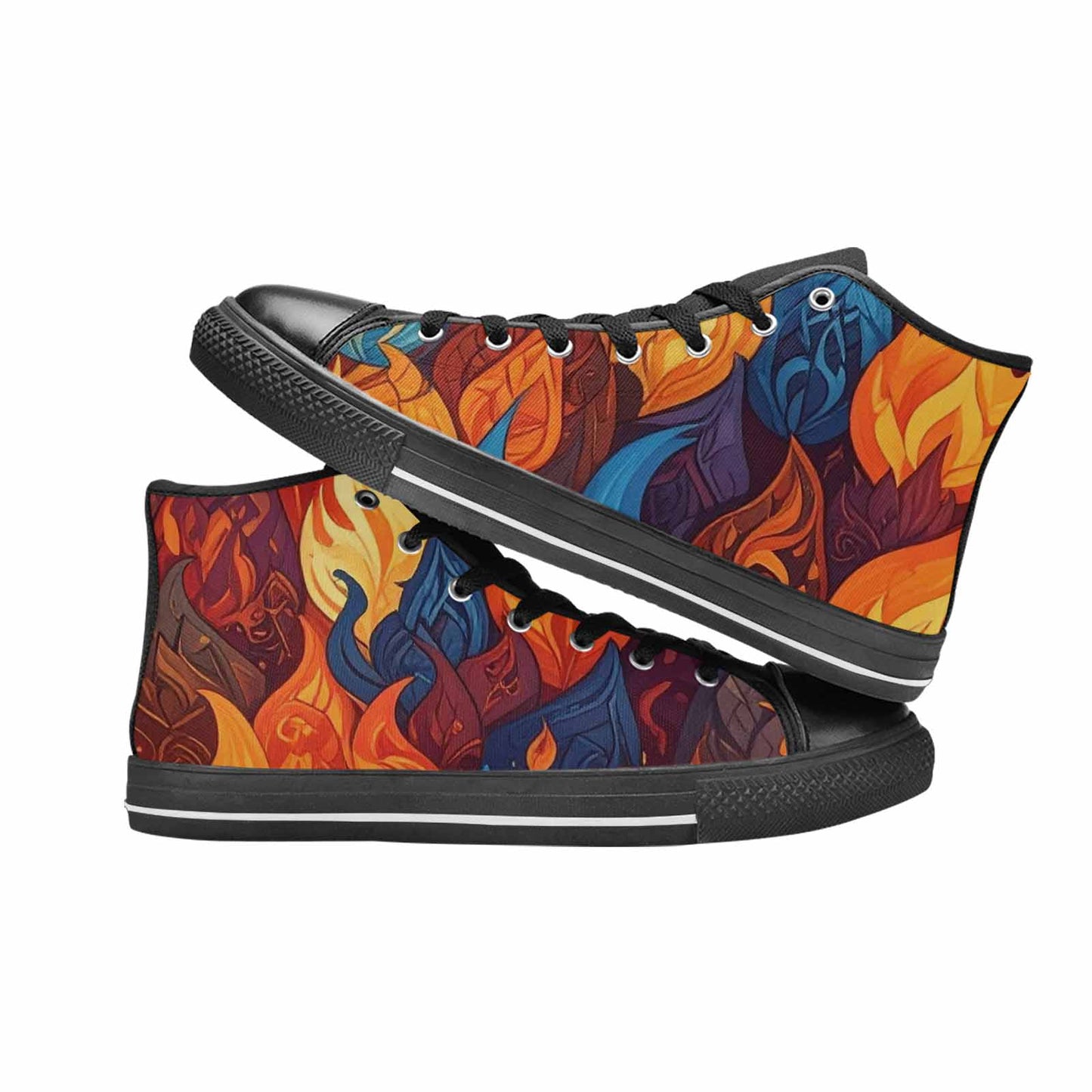 MEN'S Fire Flame High Top Canvas Dreamcore Custom Sneakers