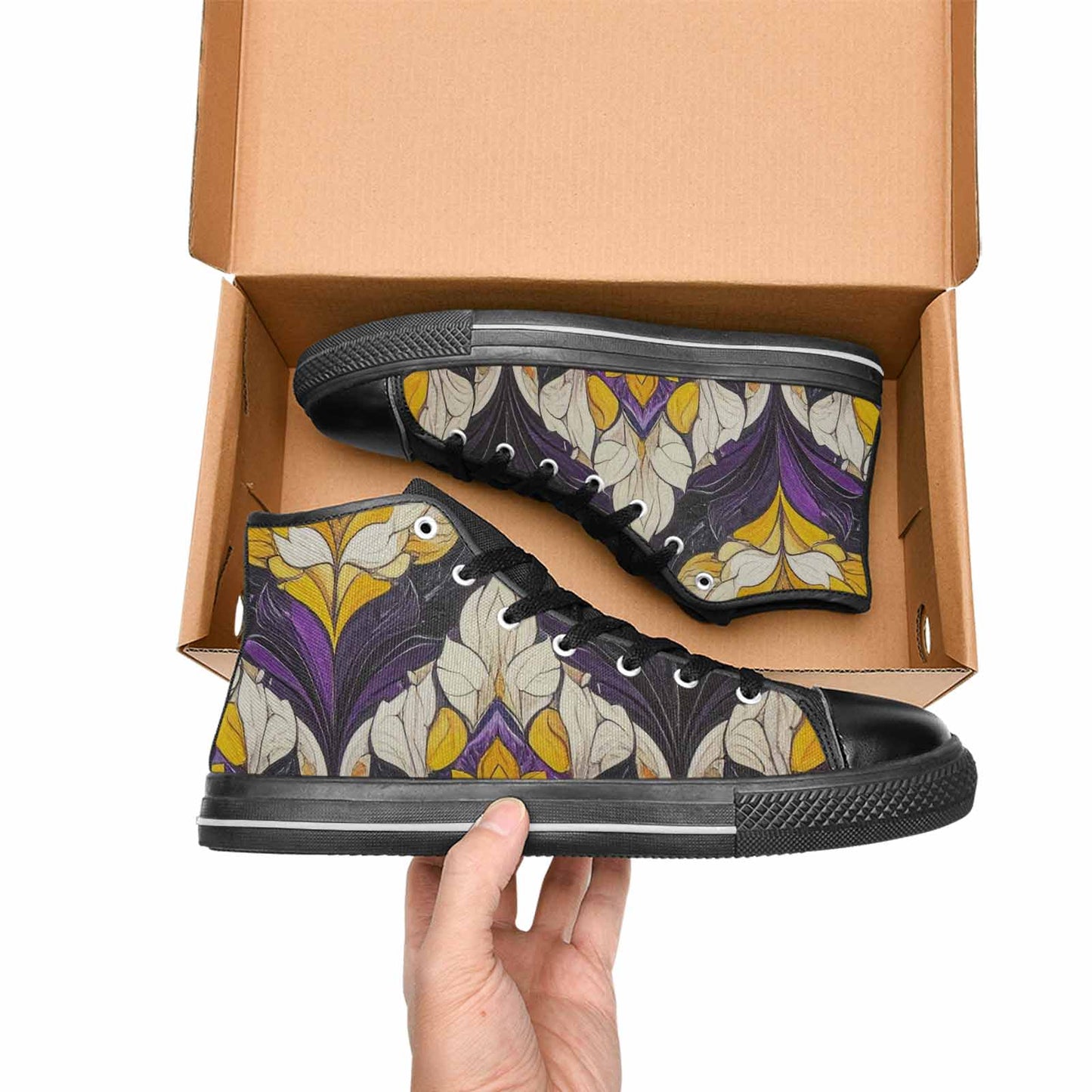 MEN'S Nonbinary Flag Color High Top Canvas Dreamcore Shoes