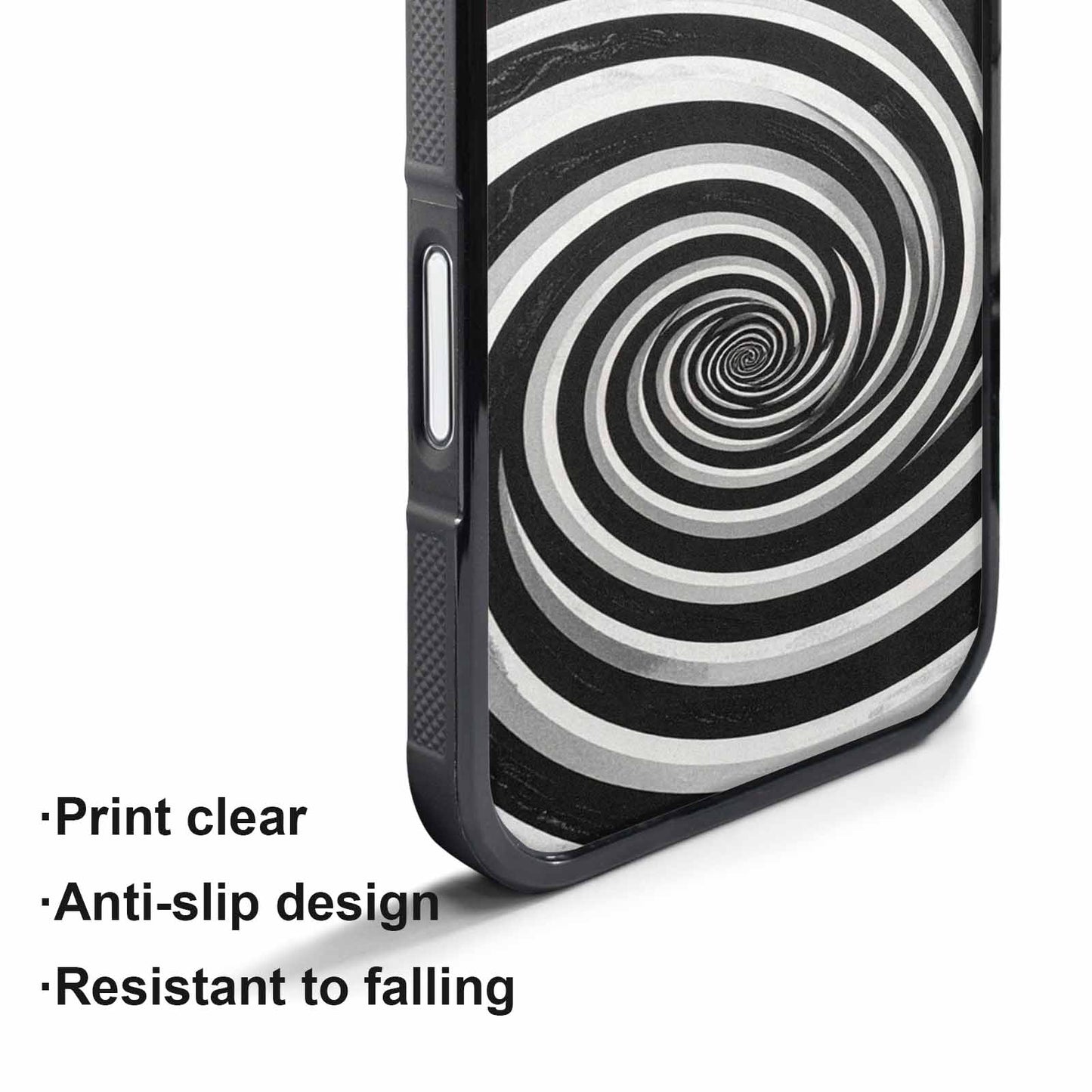 iPhone 17 Pro Max Case — Hypnotic Spiral Optical Illusion Original Art, Custom Printed Phone Case