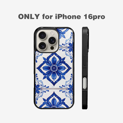 iPhone 16 Pro Case — Mexican Talavera Tile Pattern Floral Geometric, Custom Print Case Cover