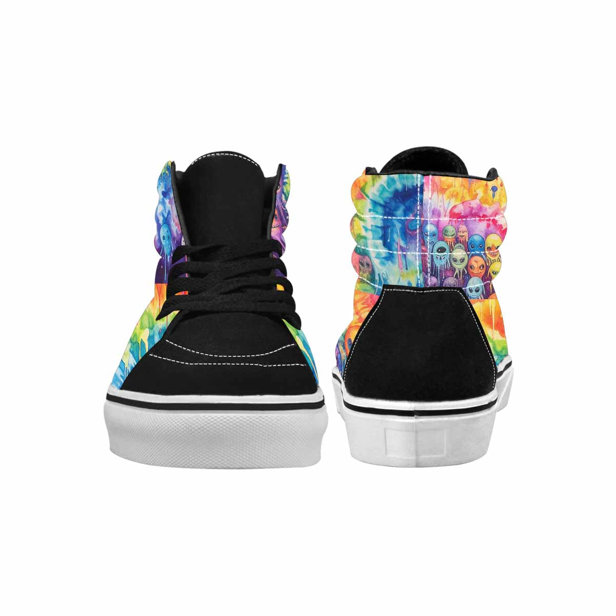 MEN'S Aliens  Tie Dye High Top Canvas Vivid Custom Sneakers