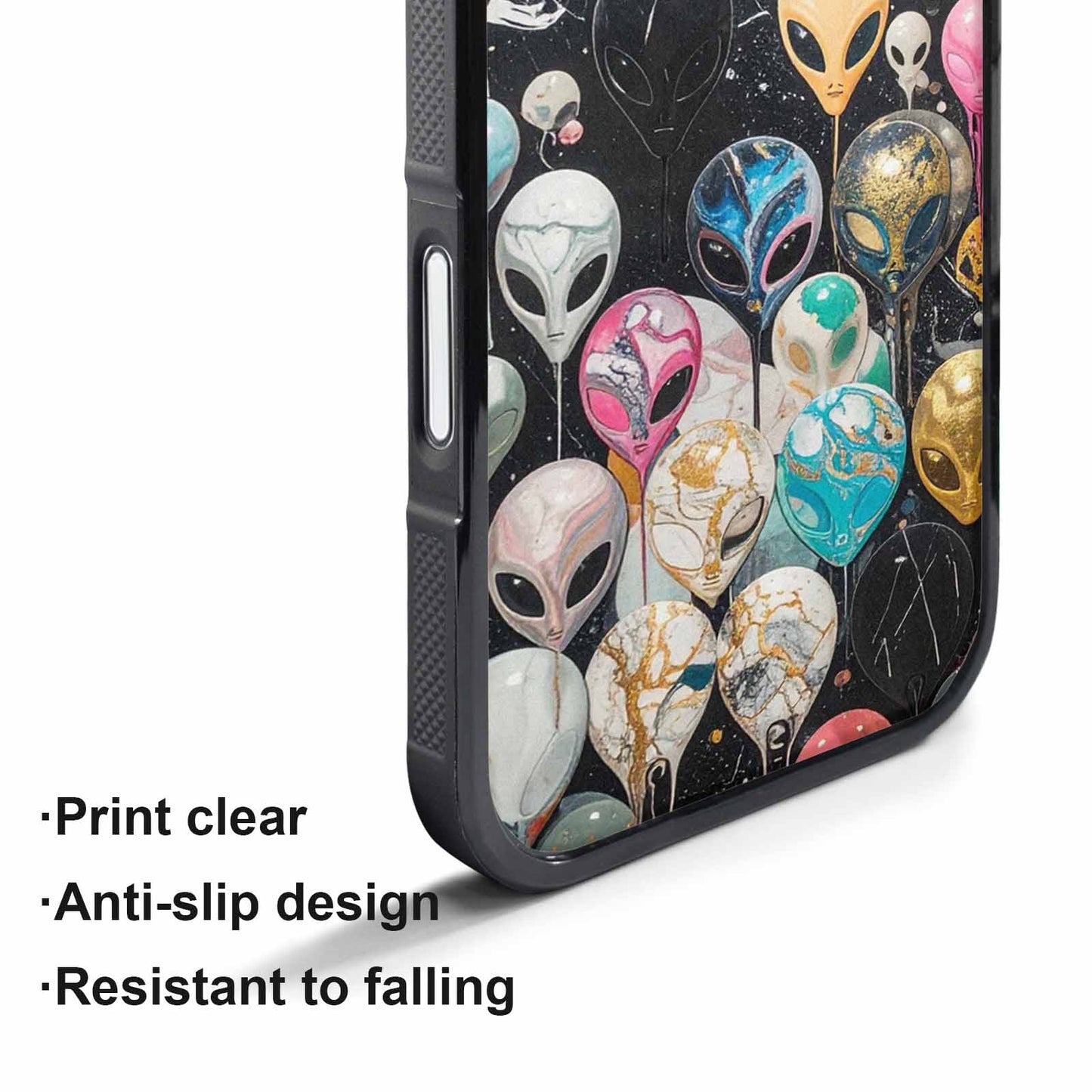 iPhone 17 Pro Max Case — Aliens Marblealiens Pattern Alien Scifi, Custom Made Phone Cover