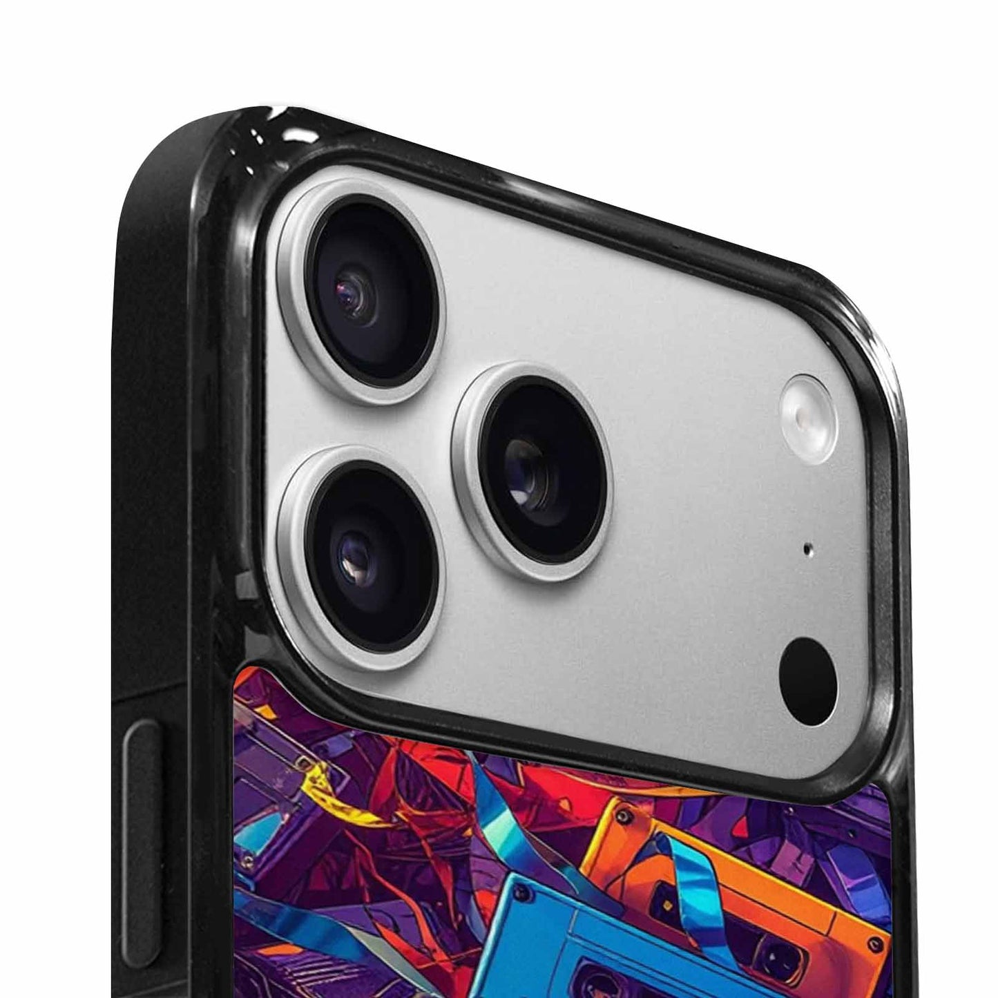 iPhone 17 Pro Case — Retro Cassette Tape Pattern Hundreds Retro, Personalized Phone Case