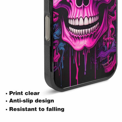 iPhone 15 Pro Max Case — Pink Purple Skeletons Neon Drip Melting, Custom Art Phone Cover