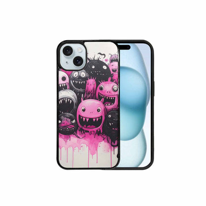 iPhone 15 Plus Case — Monsters General Black Pink Ink Cartoon, Personalized Phone Case