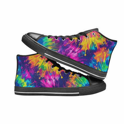 WOMEN'S Tie Dye - High Top Canvas Wallpaper Art Custom Shoes