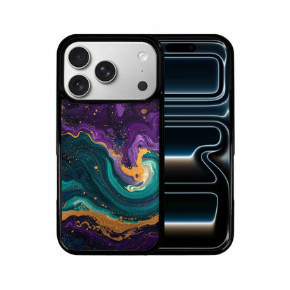 iPhone 17 Pro Case — Marbled Swirl Texture Blended With Galaxy, Customized Protective Case
