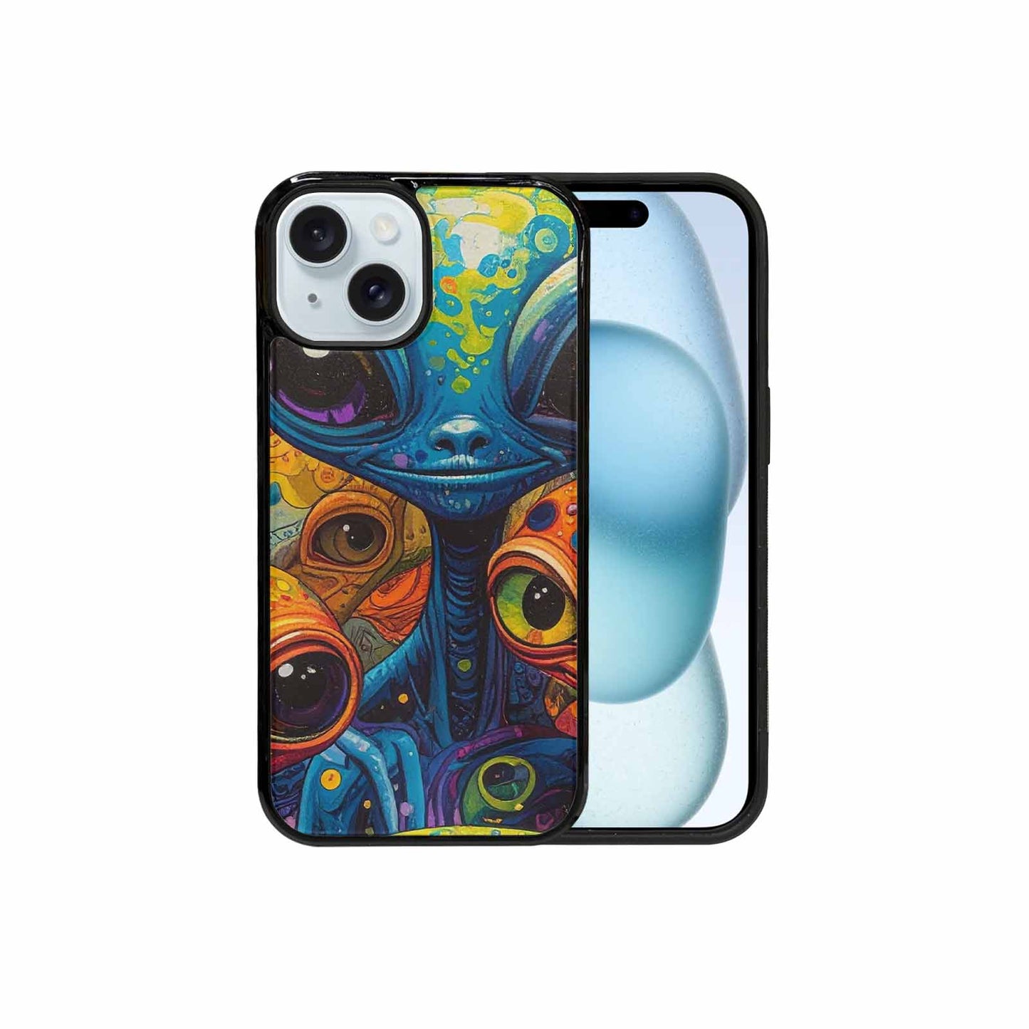 iPhone 15 Case — Cartoon Alien Characters, Original Design Phone Case