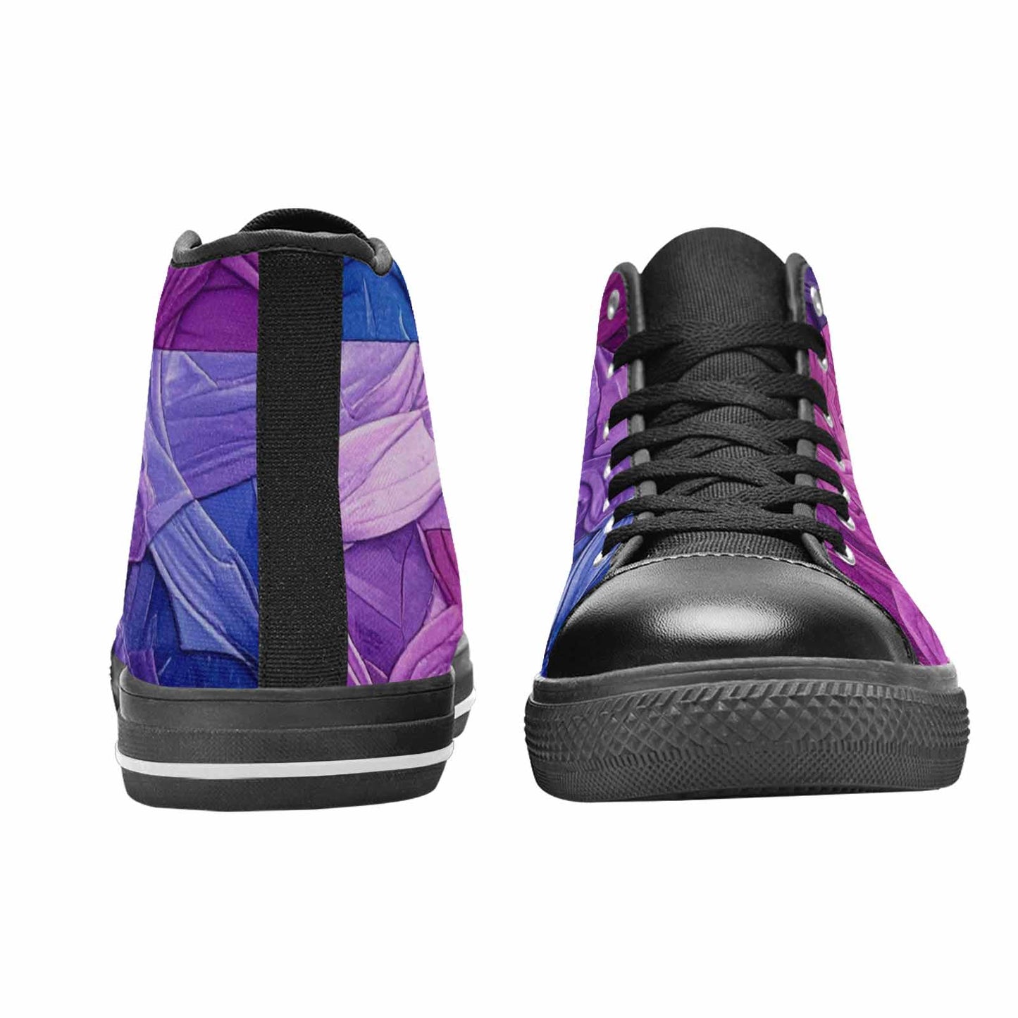 MEN'S Bisexual Flag Color High Top Canvas Vivid Custom Sneakers