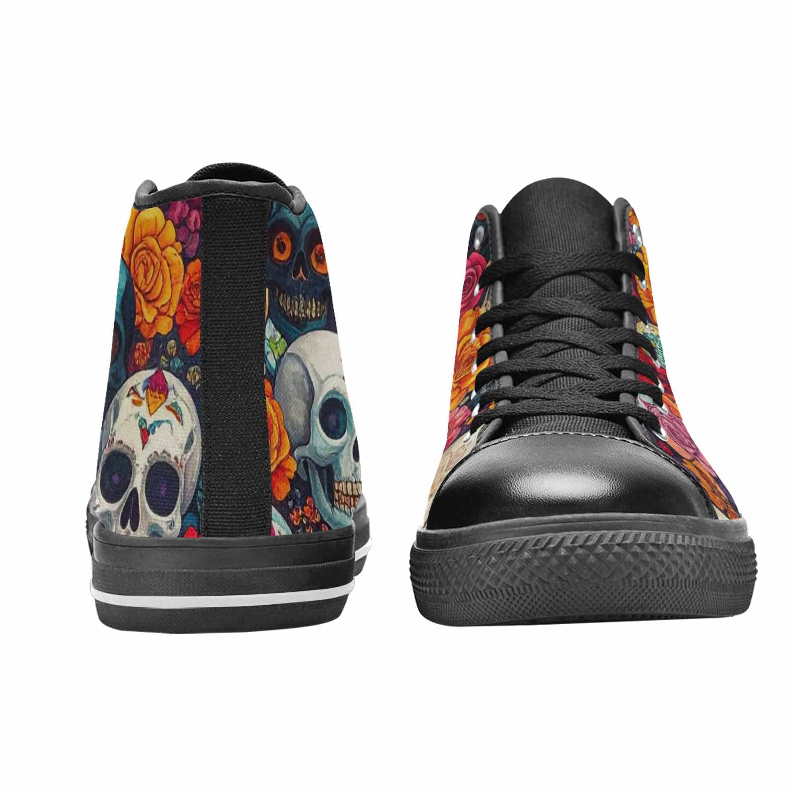 WOMEN'S Skull High Top Canvas Grunge Sneakers