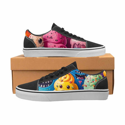 WOMEN'S Melting Ice Cream Monster Lace-Up Canvas Vibrant Chaos Custom Sneakers