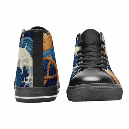 MEN'S Ocean Wave High Top Canvas Surreal Sneakers