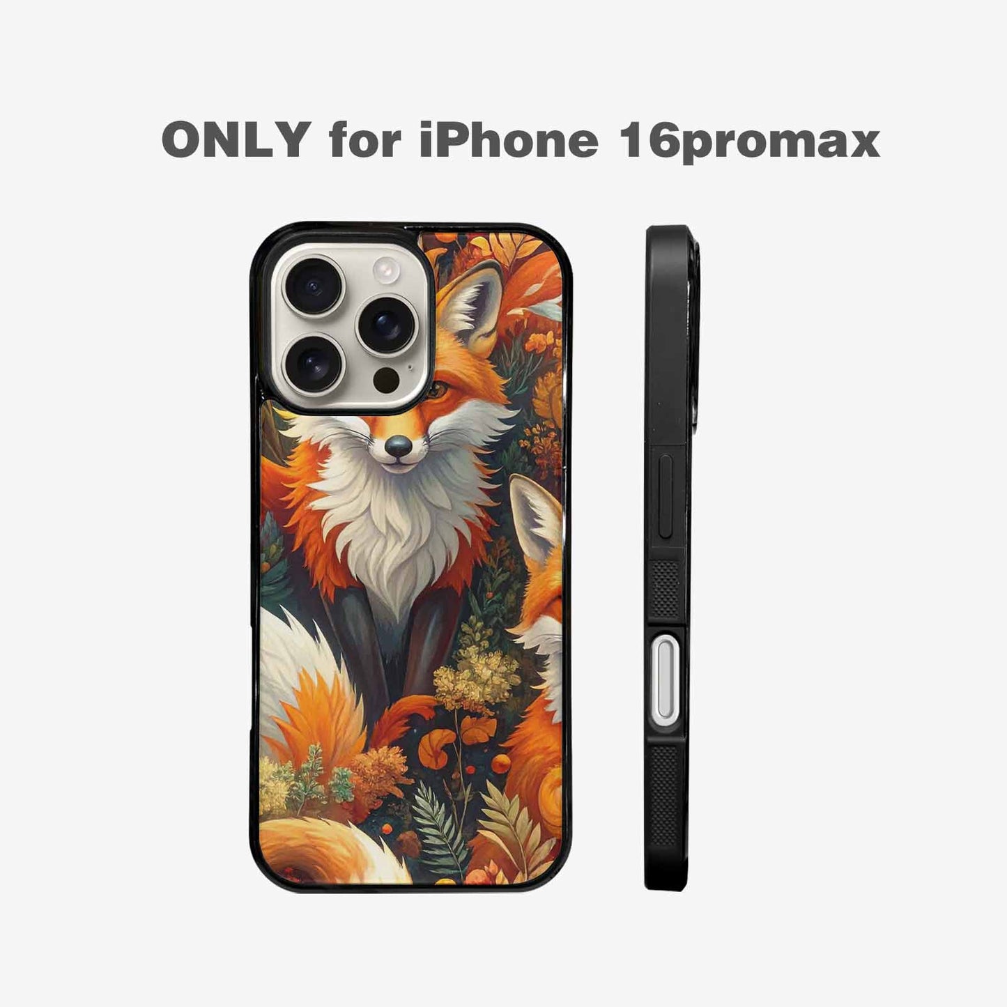 iPhone 16 Pro Max Case — Fox Forest Fox Forest Pattern Hundreds, Custom Print Case Cover