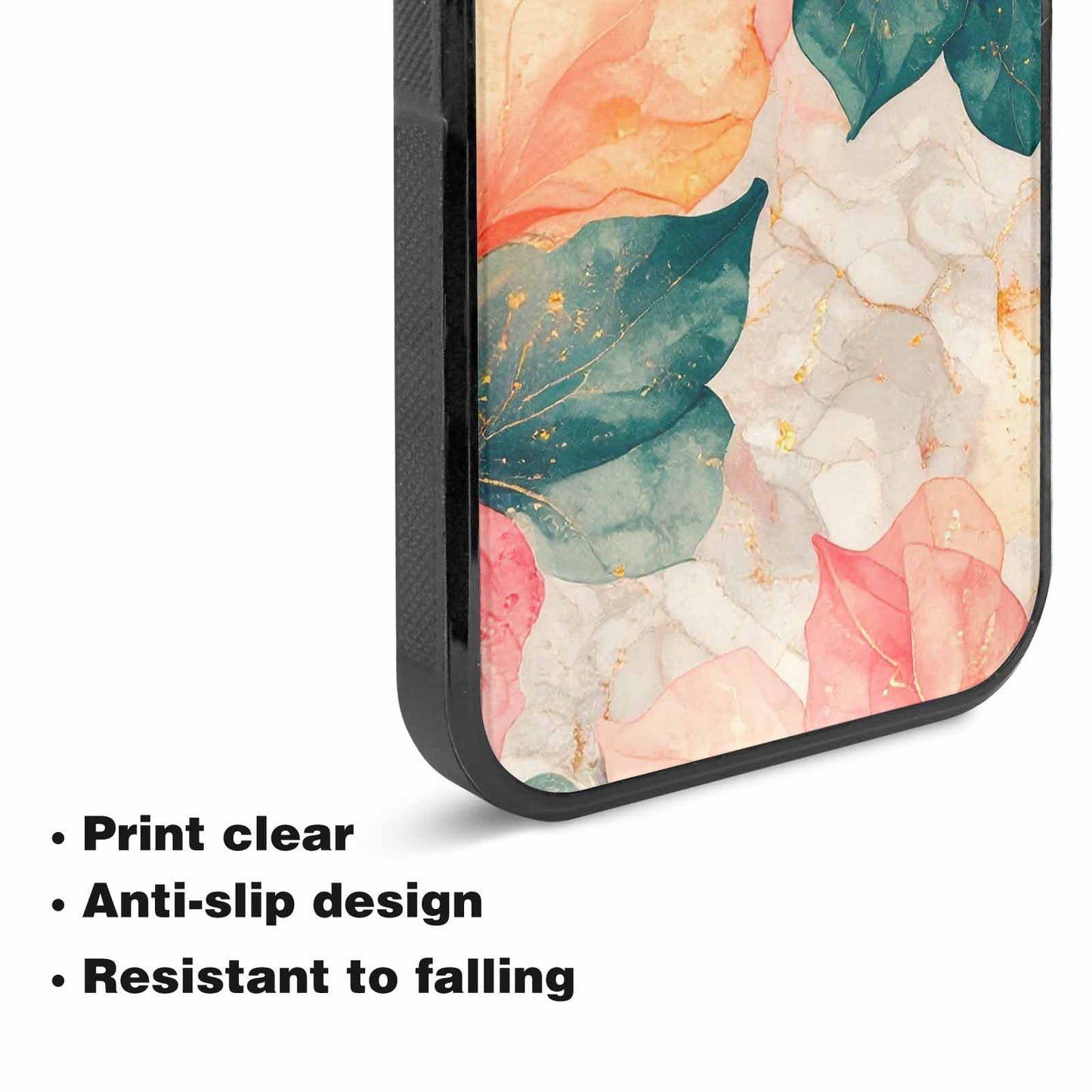 iPhone 15 Plus Case — Marble Floral, Custom Print Case Cover